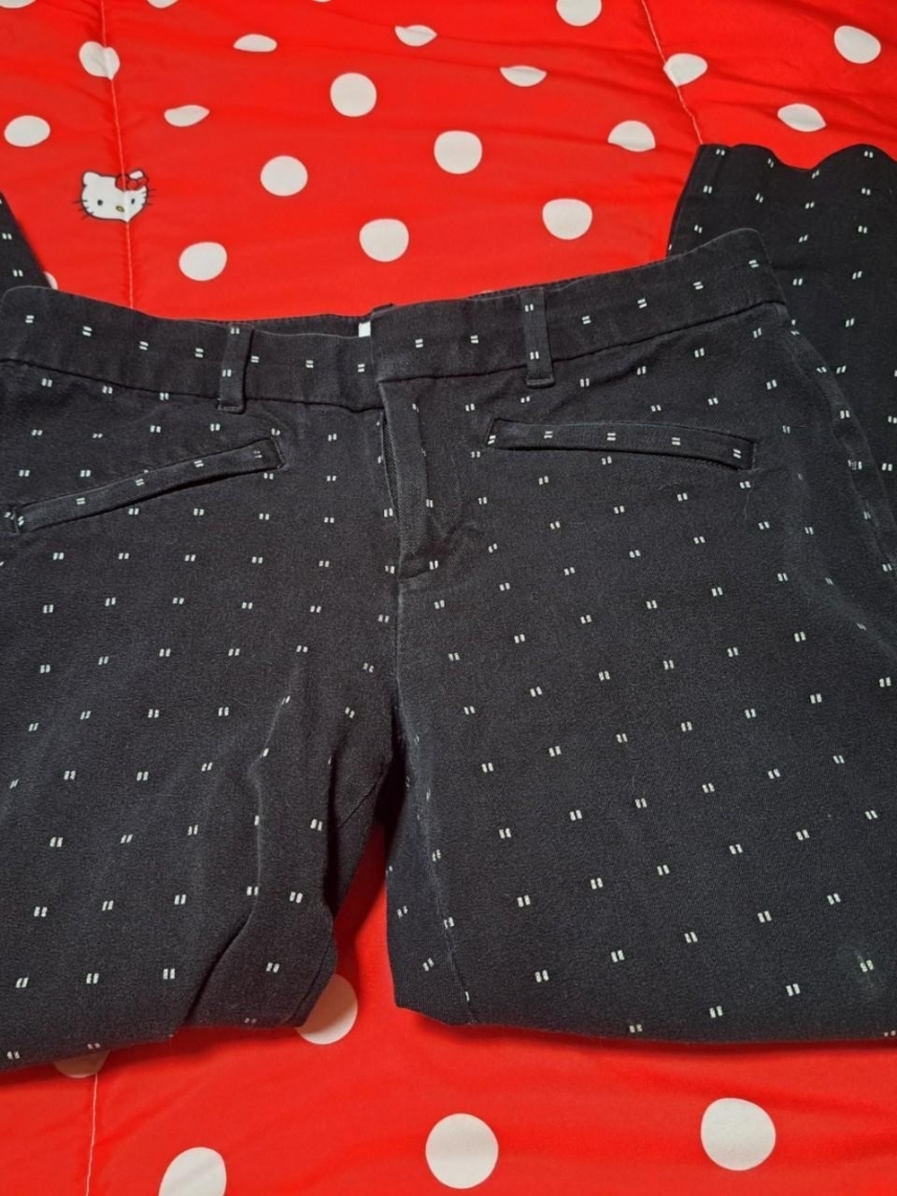 Black Patterned Dress Pants